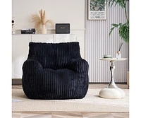 The Pop Home Soft Corduroy Bean Bag Chair with Memory Foam Filling for Living Room-The