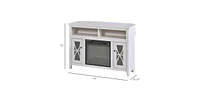 Slickblue Electric Fireplace Mantel Tv Stand w/ Adjustable Shelves 2 Storage Cabinets