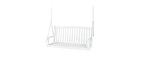 Slickblue Acacia Wooden Curved Back Hanging Porch Swing Bench with Mounting Chains