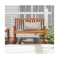 Slickblue Solid Wood 4-Ft. Outdoor Patio Garden Bench