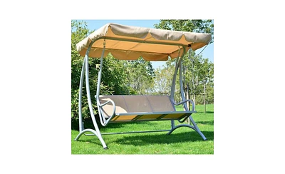 Slickblue Sturdy 3-Person Outdoor Patio Porch Canopy Swing