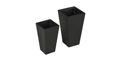 Slickblue Set of 2 Modern Lightweight Outdoor Patio Flower Pot Tall Planter Box