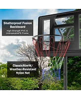 Gymax Height Adjustable Portable Basketball Hoop System Shatterproof Backboard Wheels