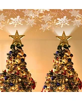 Yescom 2 Pack Christmas Tree Topper Star,3D Snowflake Rotating Projector,Led Lights,Golden Star Xmas Party Holiday Decorations
