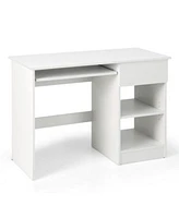 Gouun Wooden Computer Desk With Keyboard Tray Cpu Stand Adjustable Shelf