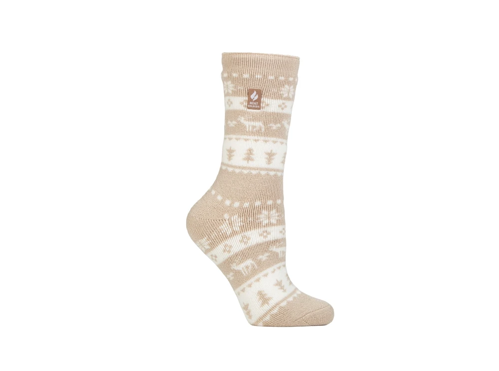 Heat Holders Lite Jade Holiday Outdoor Deer Crew Socks