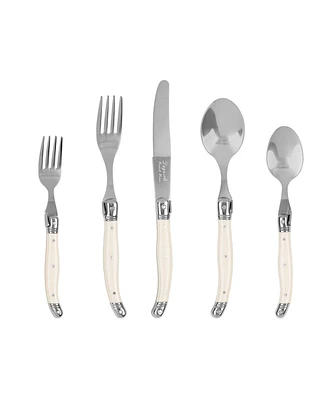 French Home Laguiole Connoisseur 20-Piece 18/10 Stainless-Steel Flatware Set with Handles