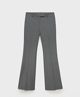 Mango Women's Mid Rise Flared Pants