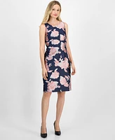 Kasper Women's Floral Jacquard Empire-Seam Sheath Dress
