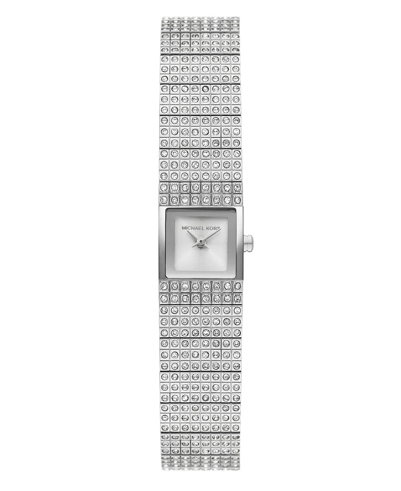 Michael Kors Women's Darrington Two-Hand Silver-Tone Stainless Steel Watch, 14mm