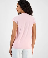 Kasper Women's V-Neck Cap-Sleeve Top, Regular & Petite