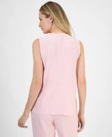 Kasper Women's Bead-Detail Pleated Sleeveless Top, Regular & Petite