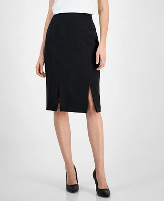 Kasper Women's Stretch Crepe Paneled Pencil Skirt, Regular & Petite