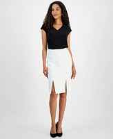 Kasper Women's Stretch Crepe Paneled Pencil Skirt