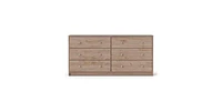 Slickblue Farmhouse Contemporary 6-Drawer Double Dresser for Bedroom Storage and Rustic Style