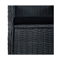 Patio Chairs with Cushions 2 pcs Poly Rattan Dark Gray