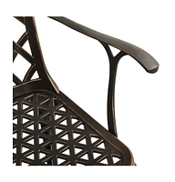 vidaXL 3 Piece Bistro Set Cast Aluminum Bronze