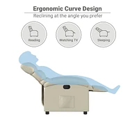 Recliner Chair Cream Faux Leather