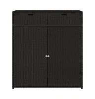 vidaXL Patio Storage Cabinet 41.3"x21.7"x44.5" Poly Rattan