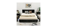 Slickblue Button Tufted Upholstered Platform Bed with 4 Spacious Storage Drawers