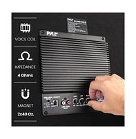 Pyle Active Dual Bass Subwoofer Box System, 10-Inch 500W, Led Illuminating Lights, Rear Vented