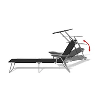 vidaXL Sun Lounger with Canopy Steel