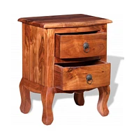 vidaXL Nightstand with Drawers Solid Acacia Wood