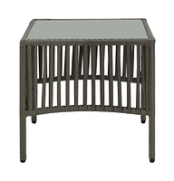 vidaXL Sunloungers 2 pcs with Table Poly Rattan Gray