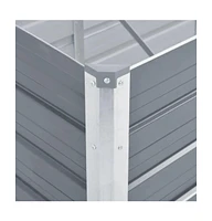Garden Raised Bed Galvanized Steel 126"x31.5"x17.7" Gray