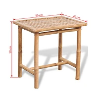vidaXL 3 Piece Bistro Set with Cushions Bamboo