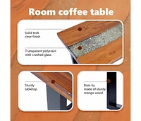 Coffee Table Teak Resin 39.4"x19.7"