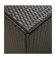 vidaXL Patio Storage Box Poly Rattan 70.9"x35.4"x27.6" Brown