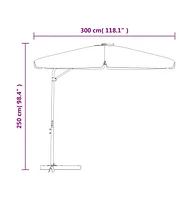 vidaXL Garden Parasol with Steel Pole 118.1" Taupe