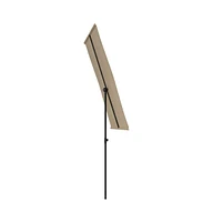 vidaXL Garden Parasol with Aluminum Pole 70.9"x43.3" Taupe