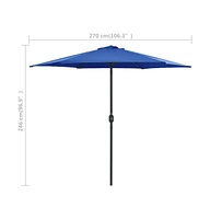 vidaXL Garden Parasol with Aluminum Pole 106.3"x96.9" Azure Blue