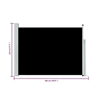 Patio Retractable Side Awning 47.2"x196.9" Black