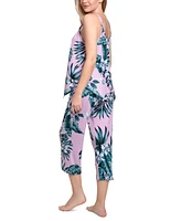 Linea Donatella Women's Rhadna Cropped Pant Pajama Set