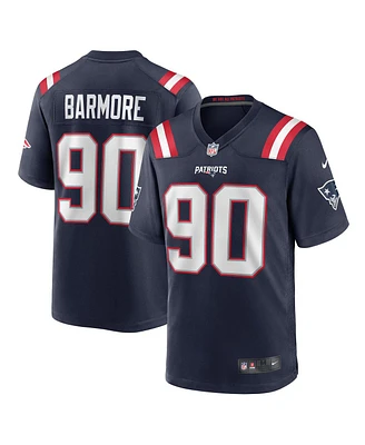 Nike Men's Christian Barmore Navy New England Patriots Player Game Jersey