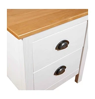 vidaXL Bedside Cabinet Hill 2 pcs White 18.1"x13.8"x19.5" Solid Pine Wood