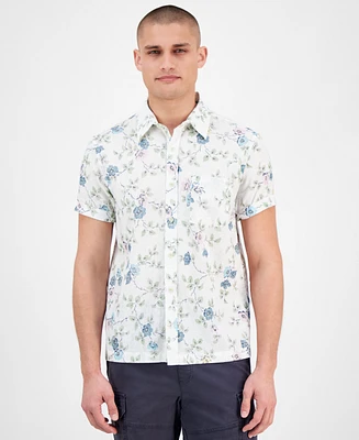 Sun + Stone Men's Clyde Floral Linen Blend Shirt, Exclusively at Macy's