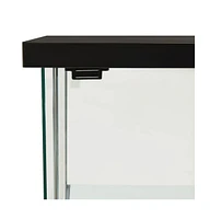 Storage Cabinet Tempered Glass Black