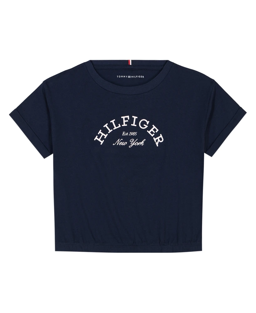 Tommy Hilfiger Big Girls Arched Short Sleeve Tee