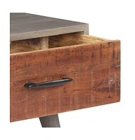 Coffee Table Gray 39.4"x23.6"x15.7" Solid Rough Mango Wood