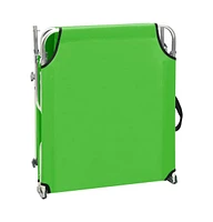 vidaXL Folding Sun Lounger with Canopy Green Aluminum