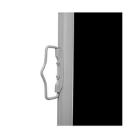 Patio Retractable Side Awning 55.1"x472.4" Black