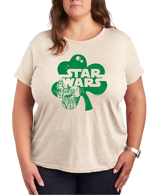 Hybrid Apparel Plus Star Wars Shamrock Graphic Crewneck T-Shirt