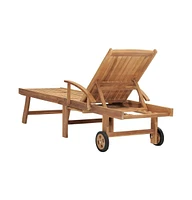vidaXL Sun Lounger Solid Teak Wood