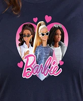 Hybrid Apparel Plus Trendy Barbie Heart Graphic Crew Neck T-Shirt