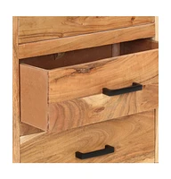 Sideboard 34.6"x11.8"x28.7" Solid Acacia Wood