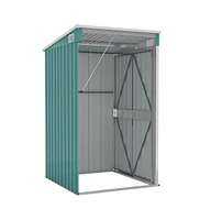 vidaXL Wall-mounted Garden Shed Green 46.5"x39.4"x70.1" Galvanized Steel